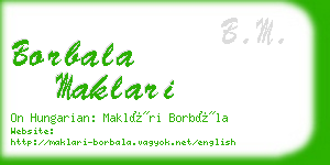 borbala maklari business card